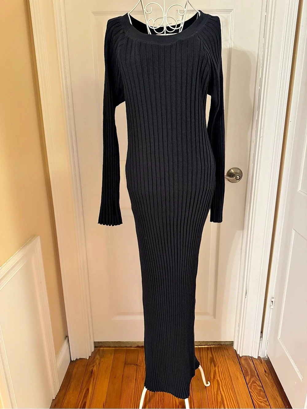 Free People Ribbed Maxi Dress in Black Size Small NWT